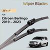 Escobillas Limpiaparabrisas Delanteras Para Citroen Berlingo e-Berlingo 2019 - 2026 Vauxhall Opel Combo Fiat Doblo Limpiaparabrisas Luna Parabrisas Cepillo