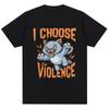 I Choose Violence T Shirt Funny Duck Humor Slogan Short Sleeve T-shirt Womens Loose Oversized T-shirt Streetwear