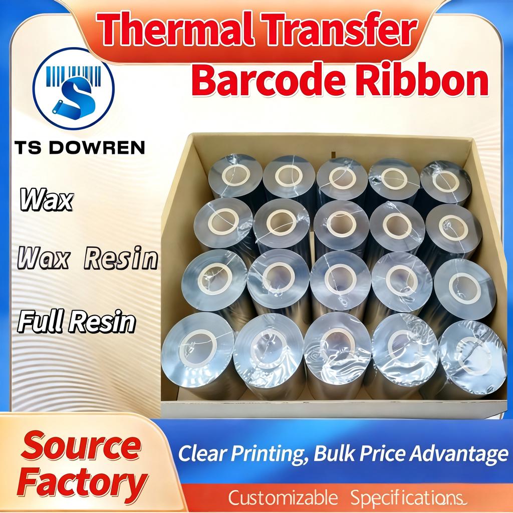 Enhanced Wax Thermal Transfer Ribbon 110mm * 300m for Barcode Printer Label Printing