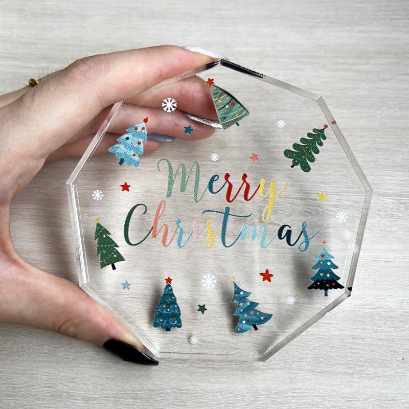 Nine-sided Shape Transparent Acrylic Christmas Souvenir Bedroom Living Room Desktop Ornaments