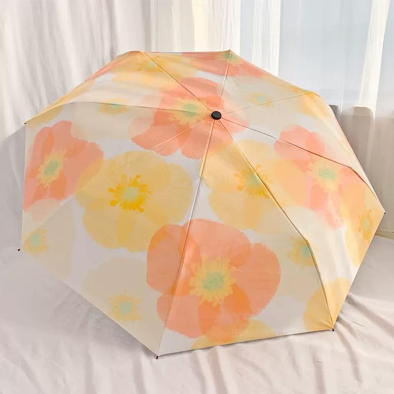 Automatic Umbrella Girls' Rain and Rain Dual-Use Small Foldable Sun Umbrella Sun Protection UV Protection Reinforcement Wind Resistance