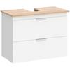 Gabinete de Banheiro, Gabinete de 80 cm com Duas Gavetas Grandes para Pia com ou sem Pedestal, Branco