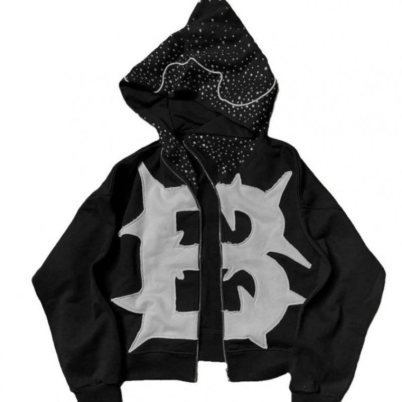 2025 Unisex High Street Letter Patch Hoodie XXL