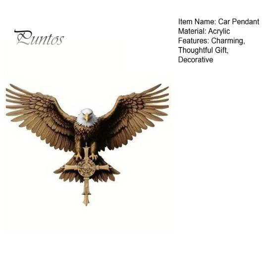 Durable Acrylic Car Interior Pendant Eagle Hanging Ornament, 2D Flat Tough Temperament Decor Rearview Mirror Decor, Lightweight Auto Decoration for