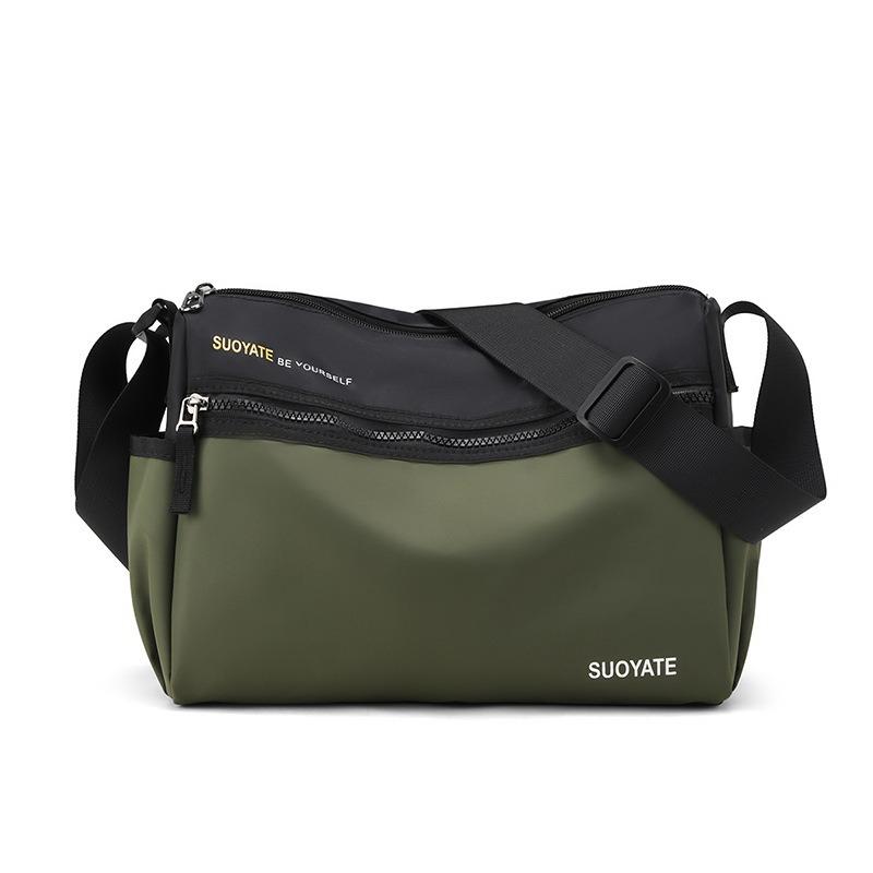 

Повседневная наплечная сумка мужская многосекционная модная сумка-мессенджер большой вместимости маленькая квадратная сумка нейлоновая ткань контрастная цветная вставка мужская сумка модная Small зелёный