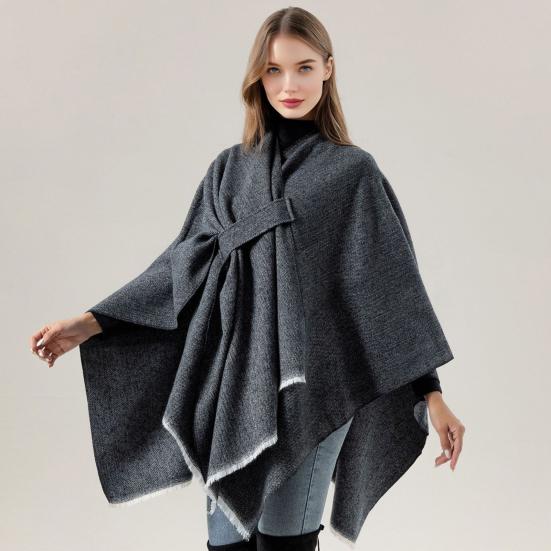 Cashmere Imitation Cloak Shawl Solid Color Windproof Soft Warm Ladies Shawl Jacket Women Autumn Winter Scarf Shawl