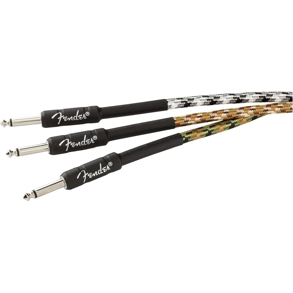 Fender 10ft Professional Tweed Instrument Cable Straight Woodland Camo 1 Pack