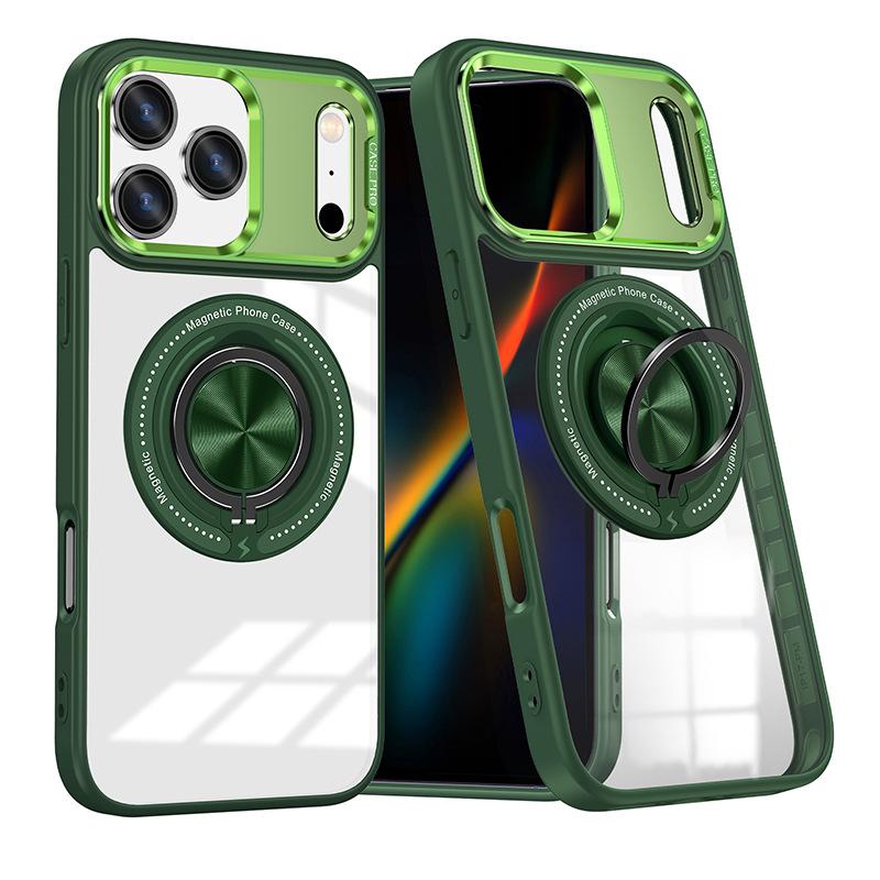 

For IPhone17Pro Max Rotating Magnetic Stand 15 Mobile Phone Case for Apple 16 Transparent Mobile Phone Protective Case For iPhone 17