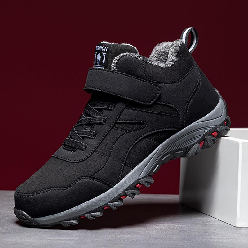 Autumn and winter new snow boots men and women middle-aged and elderly walking shoes high-top velvet cotton shoes couple cotton shoes