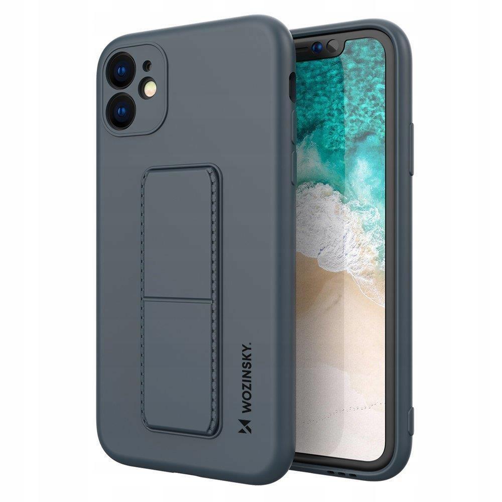 Wozinsky Kickstand Case Silikonowe Etui Z Podstawką Iphone 12 Mini Granatowe