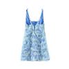 Summer 2025 Square Collar 3D Flowers Suspender Dress Women's Sexy Slim Fit Sleeveless Halter Dress Binding Strap Design Fashion Evening Dress