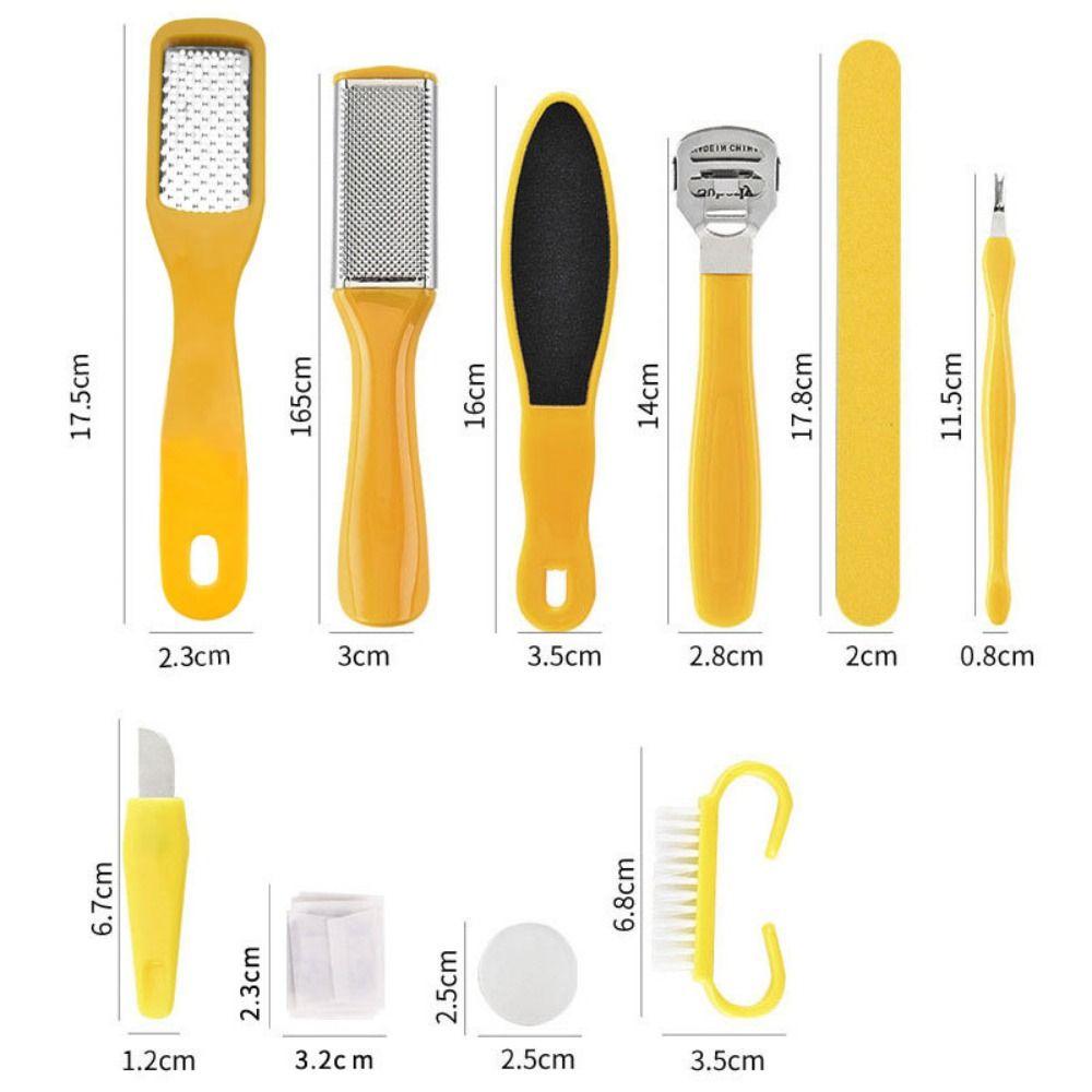 8/10Pcs Stainless Steel Pedicure Tools Set Foot Rasp Multifunctional Calluses Cuticle Remover Professional Dead Skin Scraper