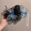 Large Size Butterfly Tassel Hair Claw Clips Beads Ancient Style Hairgrips  Women