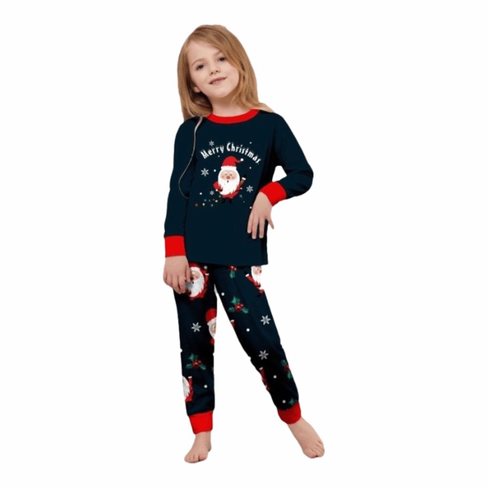 Christmas Family Matching Outfits Cute Santa Soft Loose Christmas Pyjamas Set Top+Pants Printed Adult Kids Loungewear Dad Mom