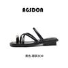 Augustine slippers women 2025 new summer wear fashion French fairy style white low-heeled toe sandals
