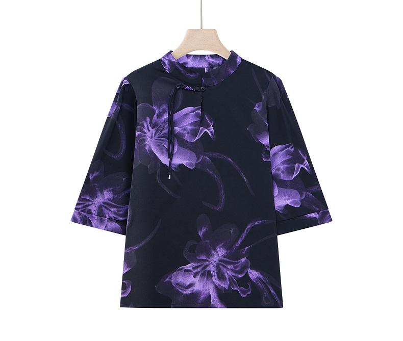 Mom's 2025 New Chiffon Suit: Chinese-Style Age-Reducing Two-Piece for Middle-Aged & Elderly Women
