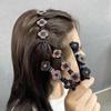 4Pcs Satin Fabric Hair Bands Four-Leaf Clover Chopped Hairpin Duckbill Clip Braided Hair Clip With