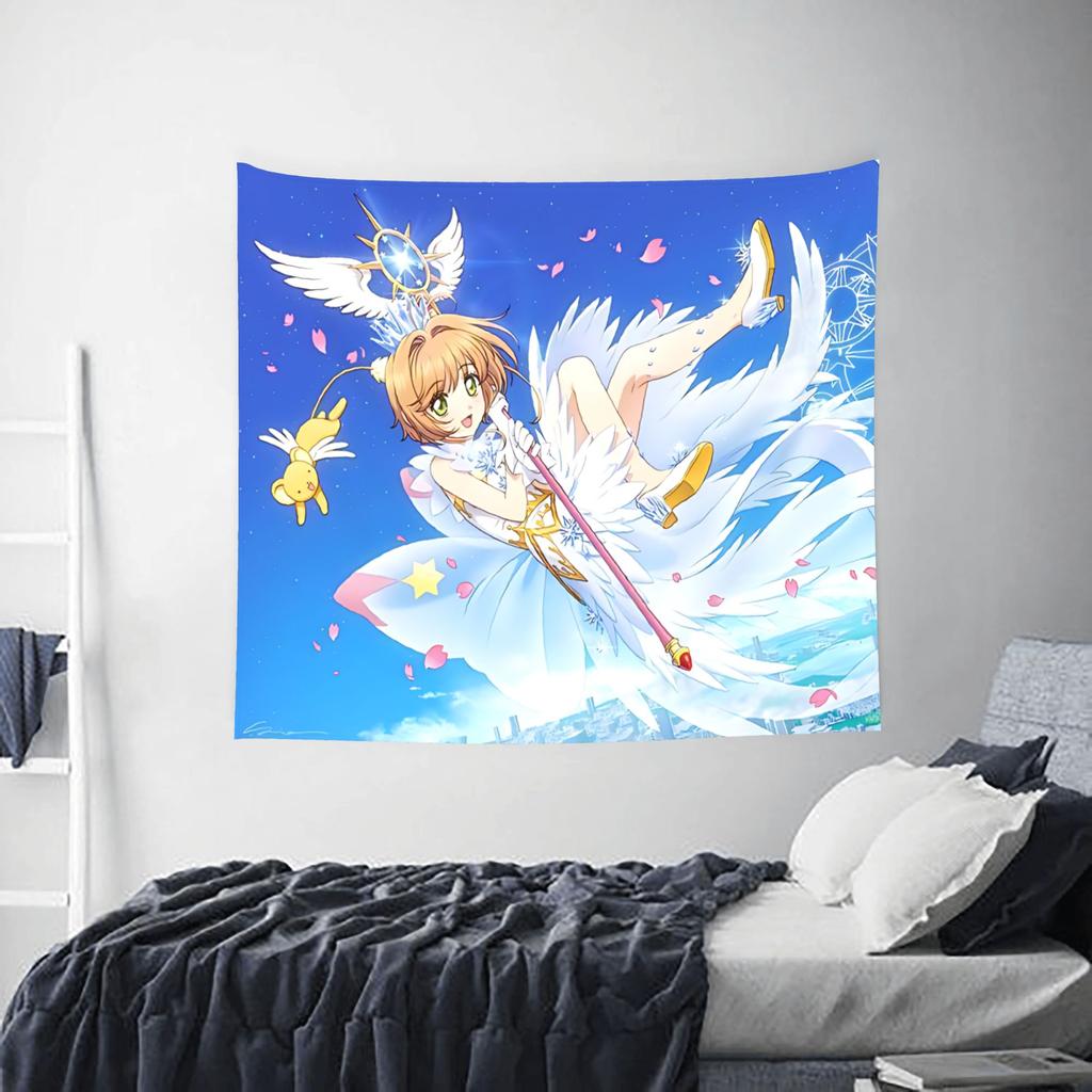 Anime Cardcaptor Sakura cutecore Tapestry Bedroom Decoration Wall Hanging Blanket Tapestry Cool Stuff For Room