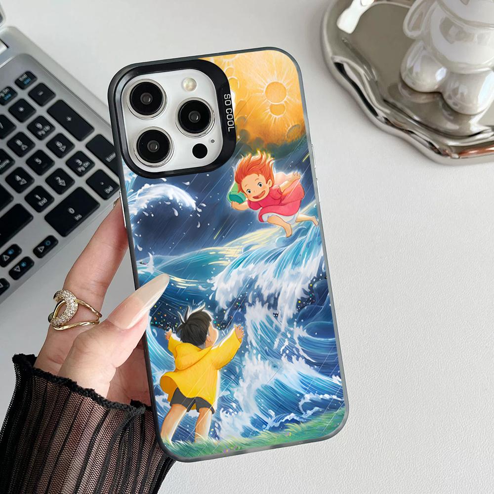 Anime P-ponyo Phone Case Matte Colored Silver For Iphone 17 16 15 14 Pro 13 12 Air Plus 11 7 8 Max Luxury Cover
