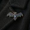 Gothic Bat Brooch Pin Halloween Rhinestone Brooch, Retro Shaped Lapel Dark Aesthetic Clothing Decor Pin, Jewelry Accessory for Bags Scarves