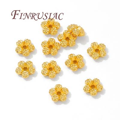 18K Gold Plated Spacer Beads For Jewelry Making,Brass Flowers Beads,Separators For Beads,DIY Bracelets Accessories