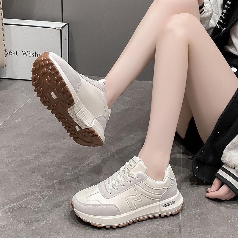 Dad Shoes Women's Autumn New Ins Tide Korean Version of College Style Thick-soled Heightening Casual Sports Running Shoes