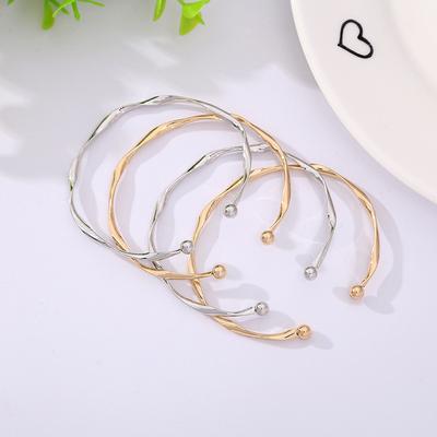 Wind Simple And Versatile Opening Bracelet, Advanced Sense Cold Wind Bracelet, Fashionable Wavy Pattern Bracelet