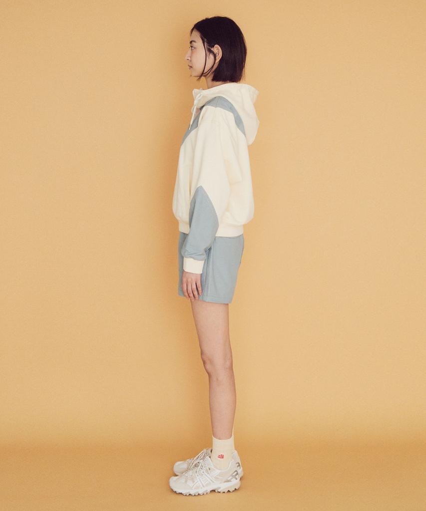MAYOL Color Block Lounge Shorts_Dusty Blue
