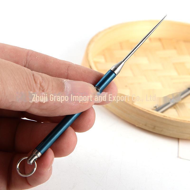 

Брелок-телескопическая зубочистка из титанового сплава – портативная игла для фруктов с пружинным механизмом