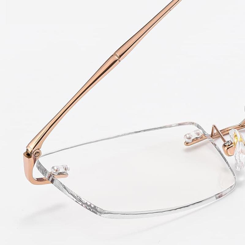 Ultralight Rimless Pochromic Myopia Glasses for Women Men Blue Light Blocking Computer GLasses Near-sighted UV Sunglasses