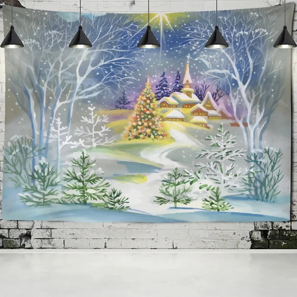 Christmas Theme Background Tapestry Living Room Sofa Home Decoration Christmas Gift