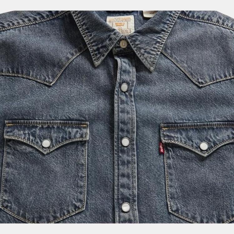 Camisa Manga Comprida Colarinho Botão Único Levis Camisas Masculinas 85744-0103