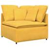 Modular Sofa Corner Module with Cushions Light Yellow 100 Cm