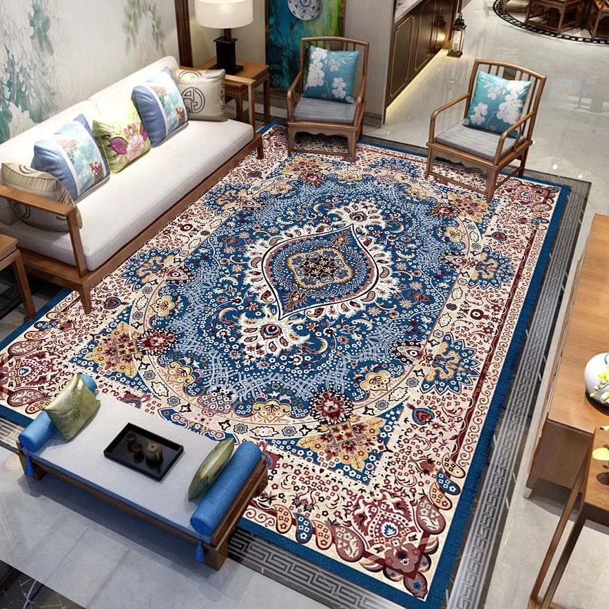 Alfombra Grande Estilo Europeo Decoración Salón Hogar 3d Persa Alfombra de Área Decoración Habitación Dormitorio Alfombrillas Lavable Antideslizante 140x200cm 55x78.7in