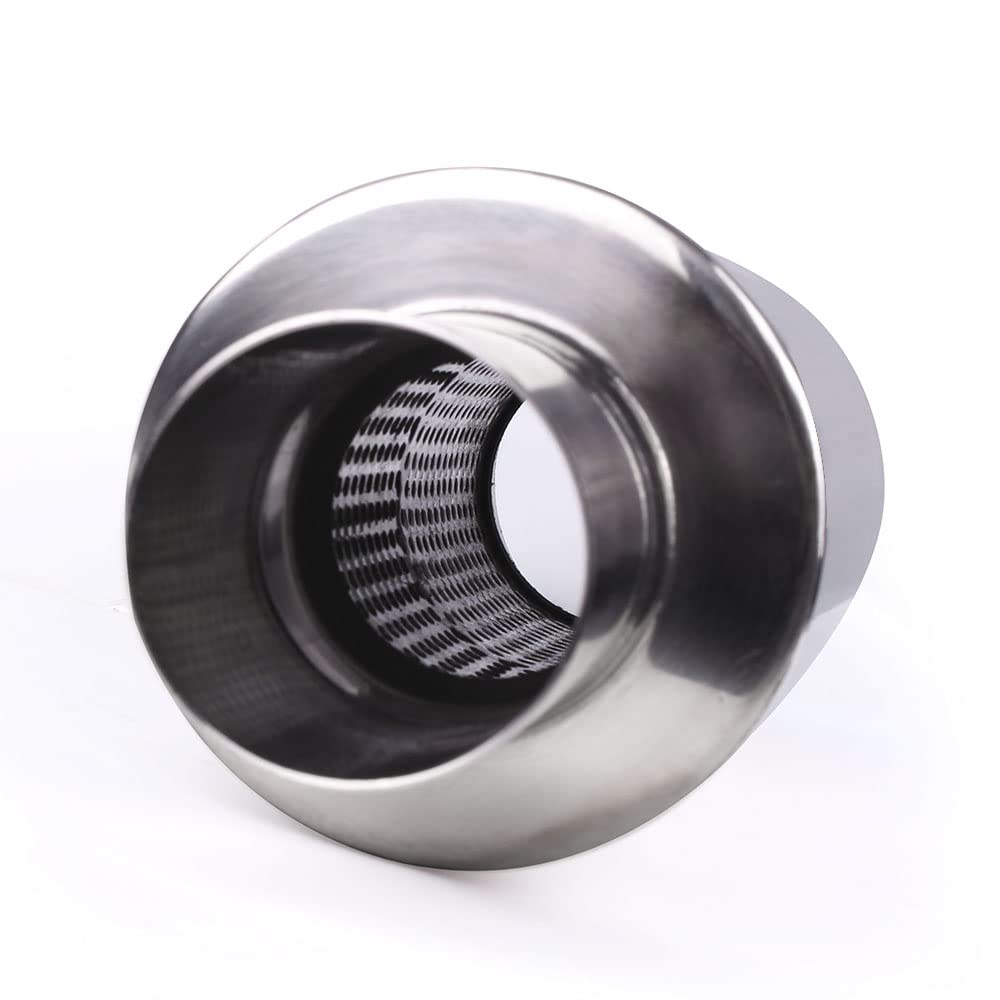 MUTEKI Muffler Tail Exhaust Stainless Easy Titanium Universal Fit Cutter, Throw, Tailpipe, Steel, Installation, Look, (Silver)