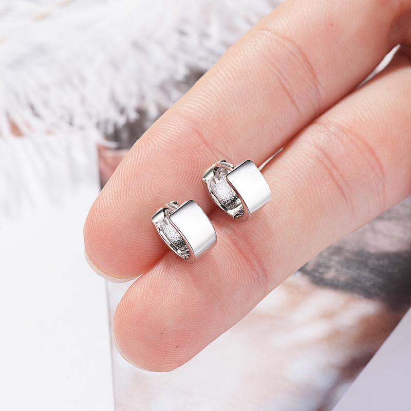 Trendy černé kruhové náušnice pro ženy Šperky Móda Stříbrné náušnice 925 Dívčí doplňky k narozeninám Žena