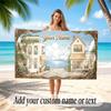 Decorative Artwork Theme Soft Beach Towel Personalized Custom Name Text Towel Portable for Beach Pool Travel