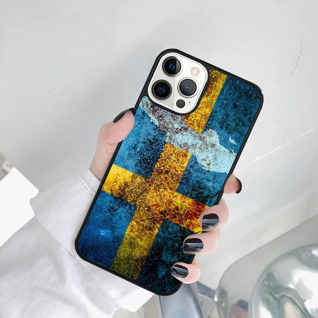 Custodia Cover Bandiera Svedese Per iPhone 17 Air 15 Pro MAX 16 Plus 14 11 12 13