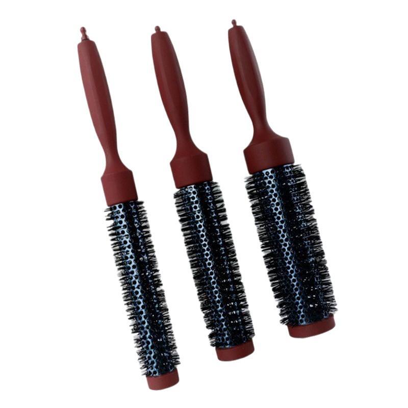/Kuz/Long Handle Heat Resistant Ceramic Round Hair Brush For Blow Dry Curling Straight Hair Salon Styling Tool