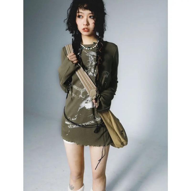 

Футболка Y2k Вуличний одяг Harajuku Vintage Графічні футболки Жіночі Японські милий топ Футболка Fairycore Camisetas Естетична гранж-футболка M дубильна кора