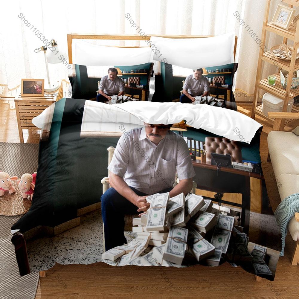 Narcos Fan Merch Duvet Cover + 2 Pillowcases, Exquisite TV Show Art Print Bedding Set Comfortable Textile for Series Enthusiasts