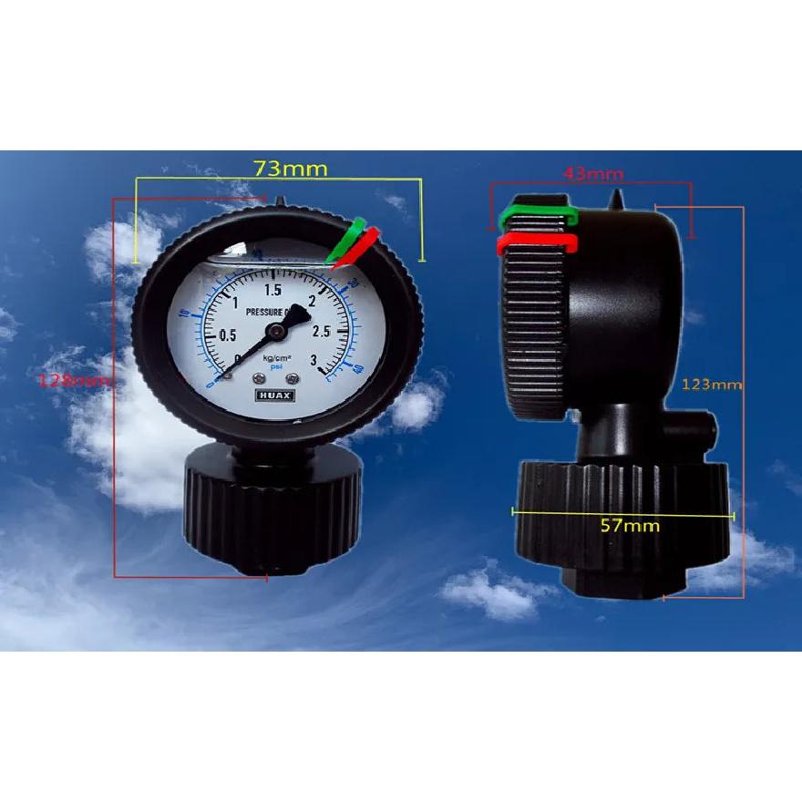 Xin Tester PP Diaphragm Pressure Gauge Plastic Double Sided PCB 2 Anti-corrosion Water Pressure Gauge 10kg 1 4 7kg PVC Acid