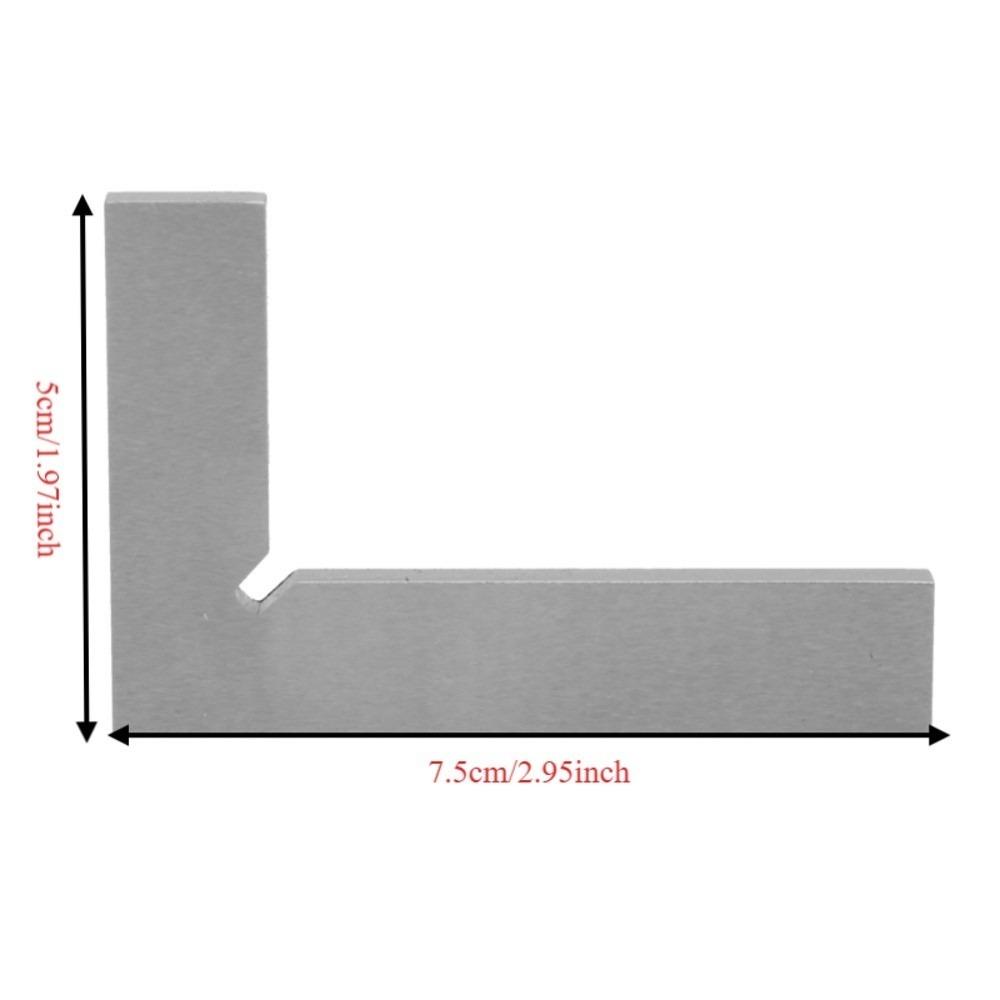 Carbon Steel Right Angle Ruler Flat Edge Woodworking Square Practical Precision Square  Woodworking 75 × 50 mm