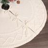 Adjustable Size Christmas Tree Base Rings Handmade White Tree Skirt Elegant Tree Stadn Skirt for Festival Decors