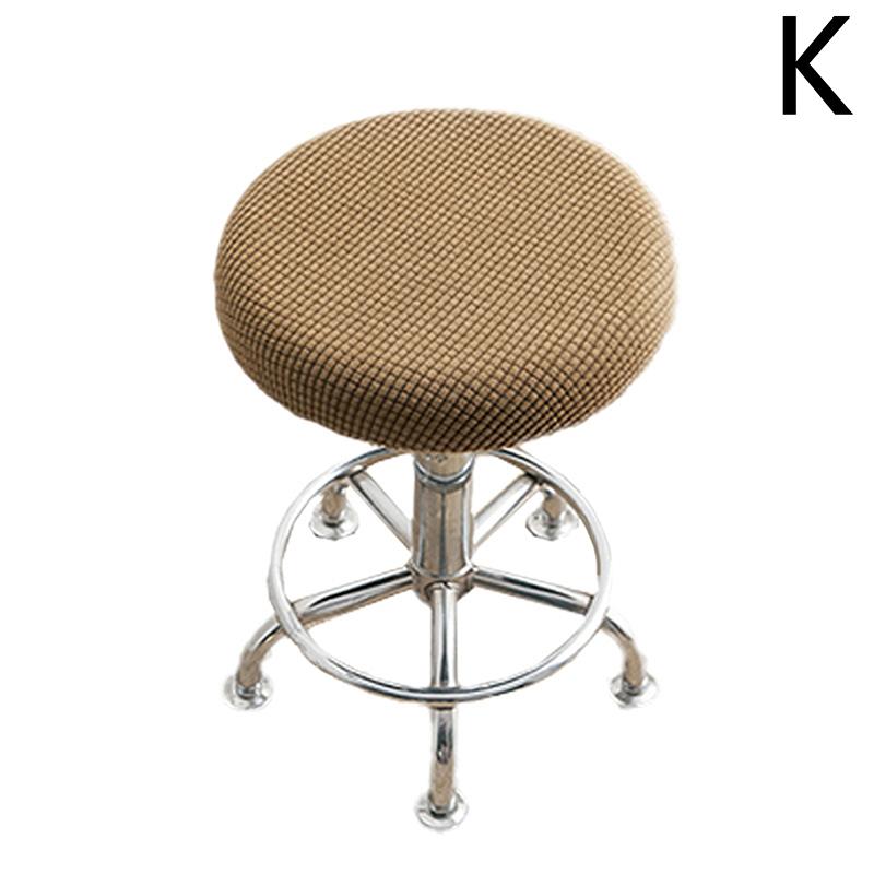 Thickened Solid Color Round Chair Cover Dining Stool Cover Elastic Chair Cushion Cover Washable Removable Seat Cover