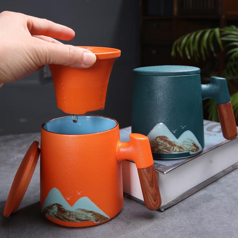 Ceramic Landscape Tea Mug with Infuser