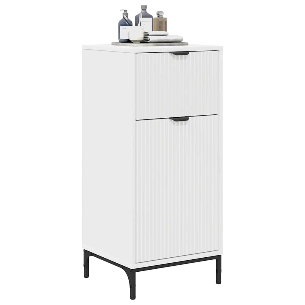 Bathroom Cabinet White 39.5 x 36 x 88 cm Engineered Wood & Metal