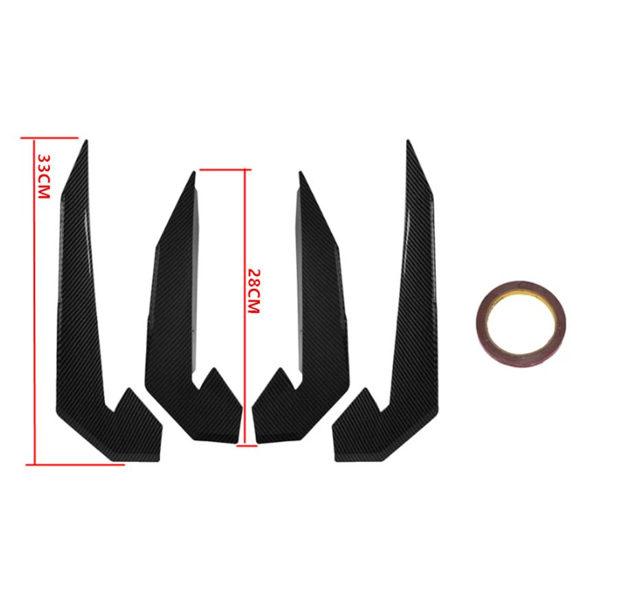 4Pcs Front Bumper Splitter Fins for Honda Civic TYPE R 2016-2021 Carbon