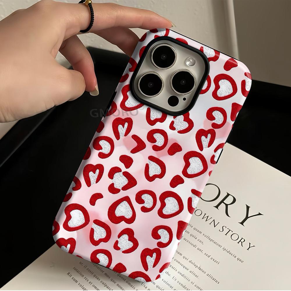 New Heart-shaped Mobile Phone Case Apple Magnetic Case Women's iPhone Mobile Phone Case DIY Mobile Phone Case
