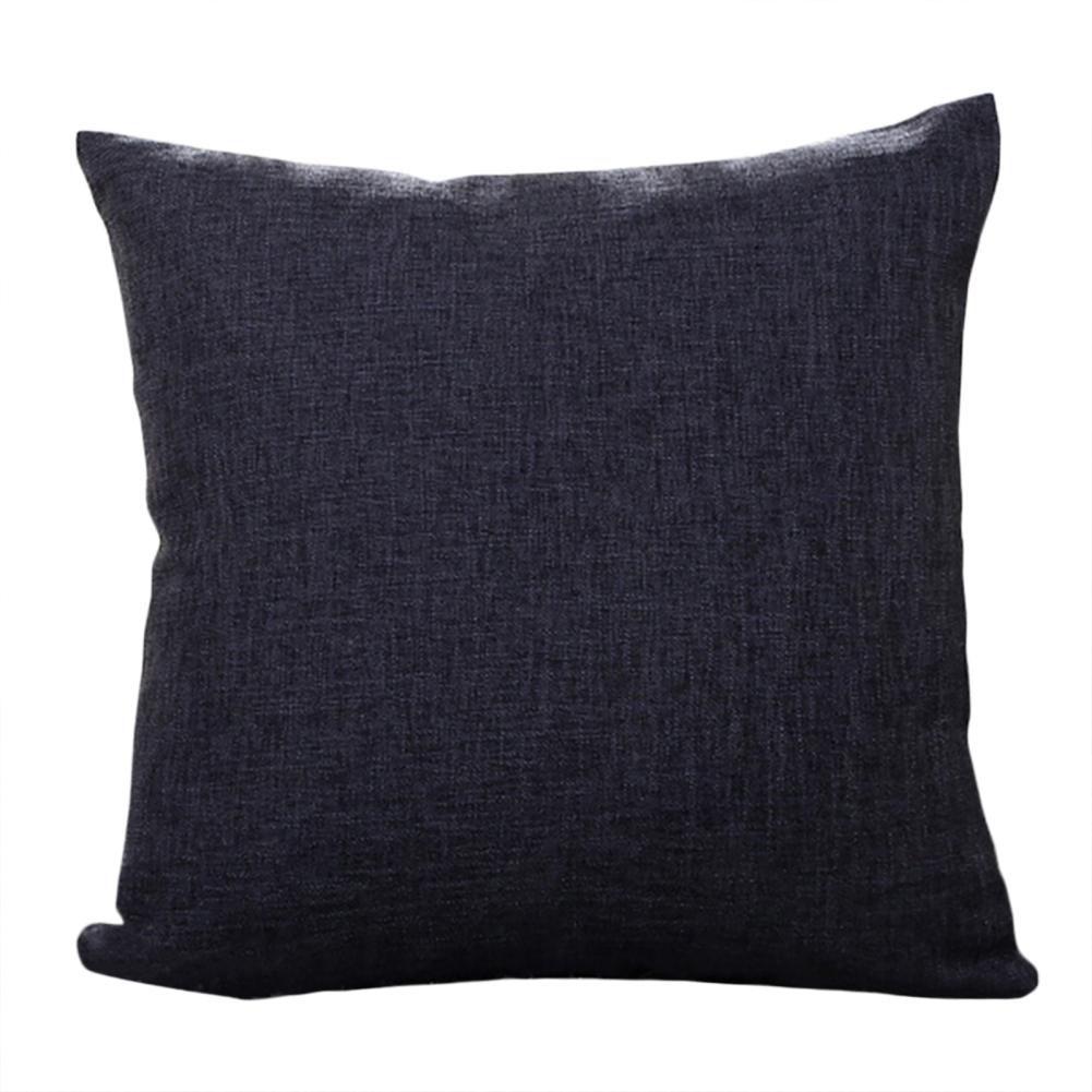 

Однотонная наволочка для подушки 45x45 см, полиэстеровая наволочка для автомобиля, дивана, дома, наволочка для подушки на талию, декоративная наволочка чёрный